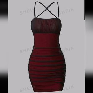 Shein Size XL Red and Black Dress